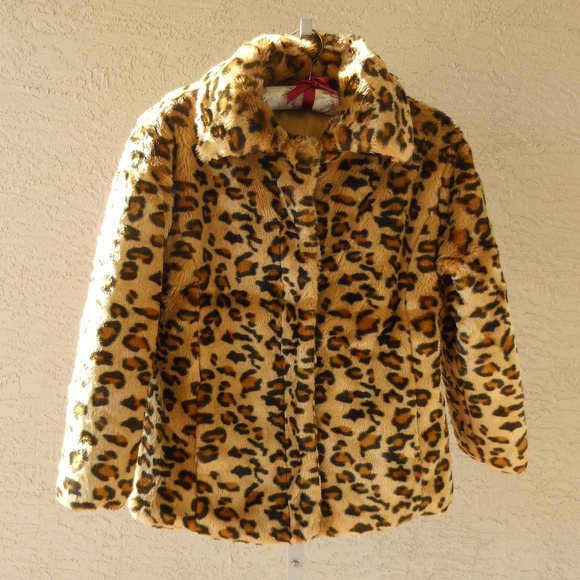 CHEETAH GIRLS Faux Fur Leopard Jacket - Picture 1 of 8